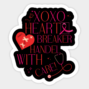 Xoxo Heart Breaker Handle with Care Sticker